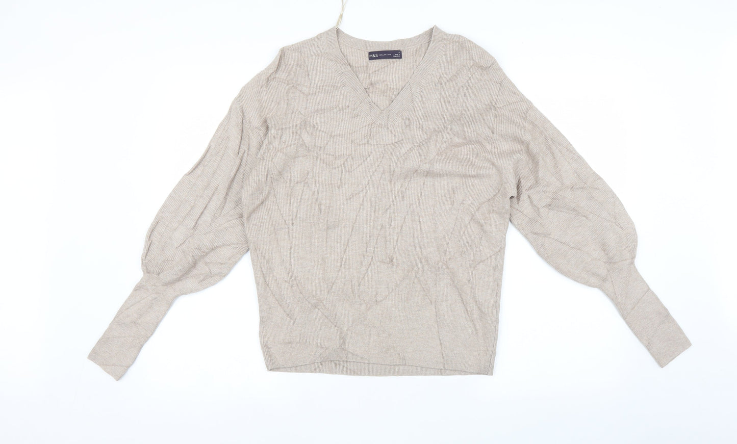 Womens UK Size S Marks and Spencer Beige Pullover Jumper