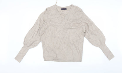 Womens UK Size S Marks and Spencer Beige Pullover Jumper