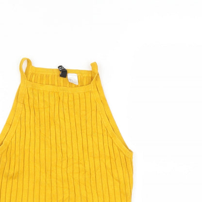 H&M Womens Yellow   Basic T-Shirt Size S