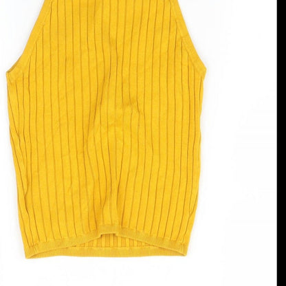 H&M Womens Yellow   Basic T-Shirt Size S