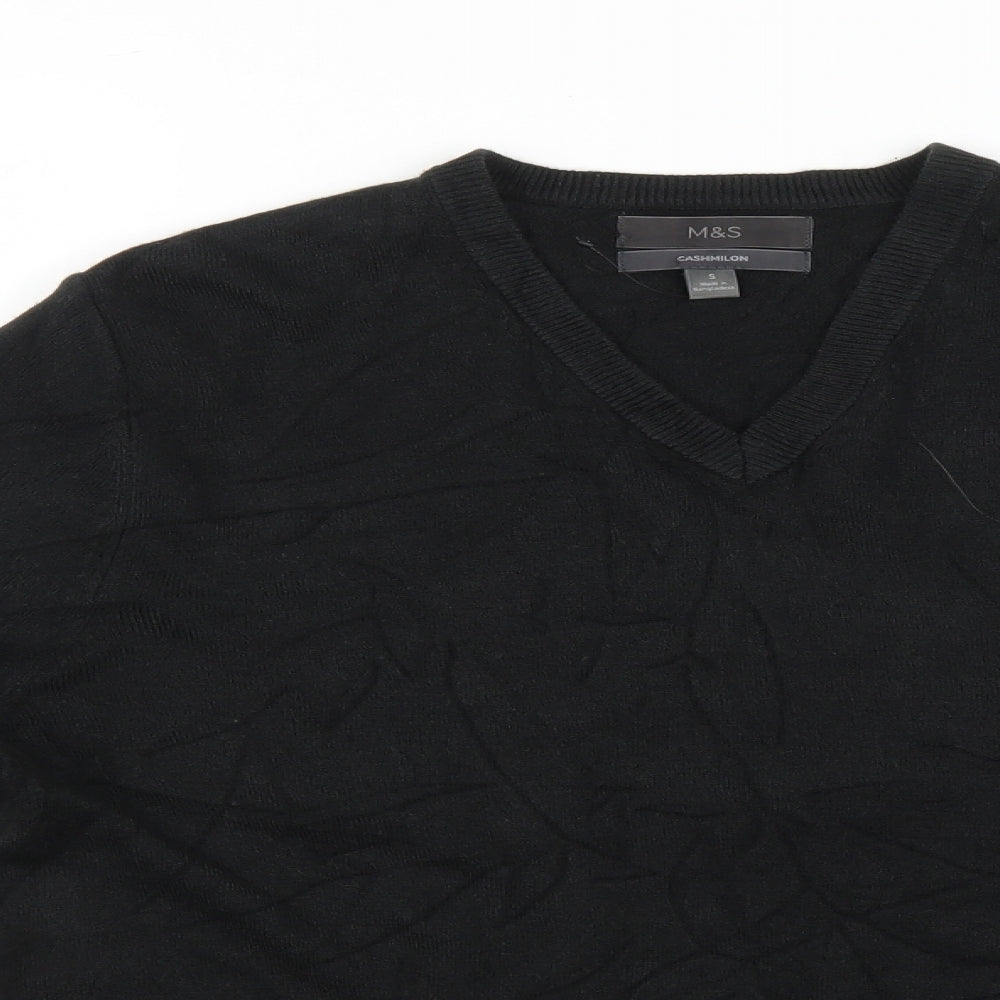 Mens UK Size S Marks and Spencer Black Pullover Sweatshirt