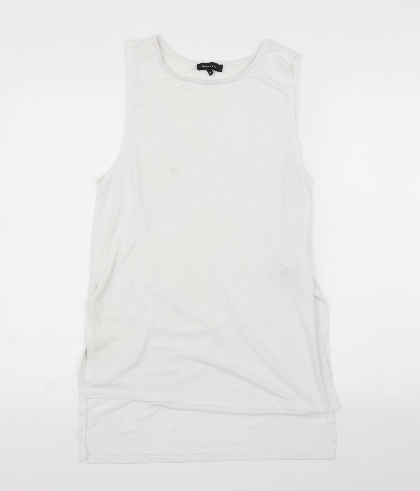 Womens UK Size 10 New Look White Basic T-Shirt
