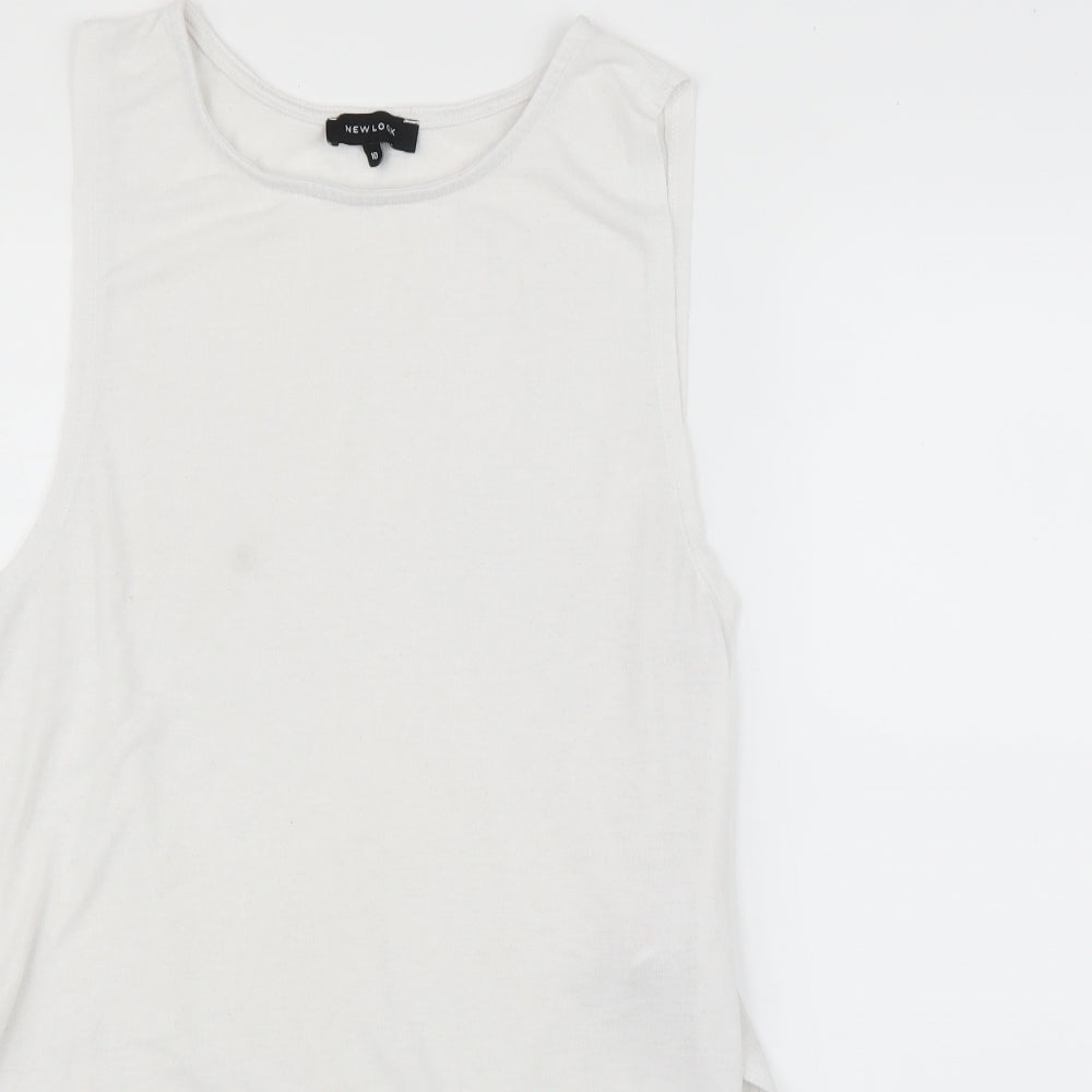Womens UK Size 10 New Look White Basic T-Shirt