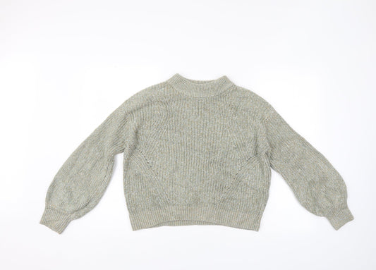Womens UK Size M H&M Green Henley Jumper