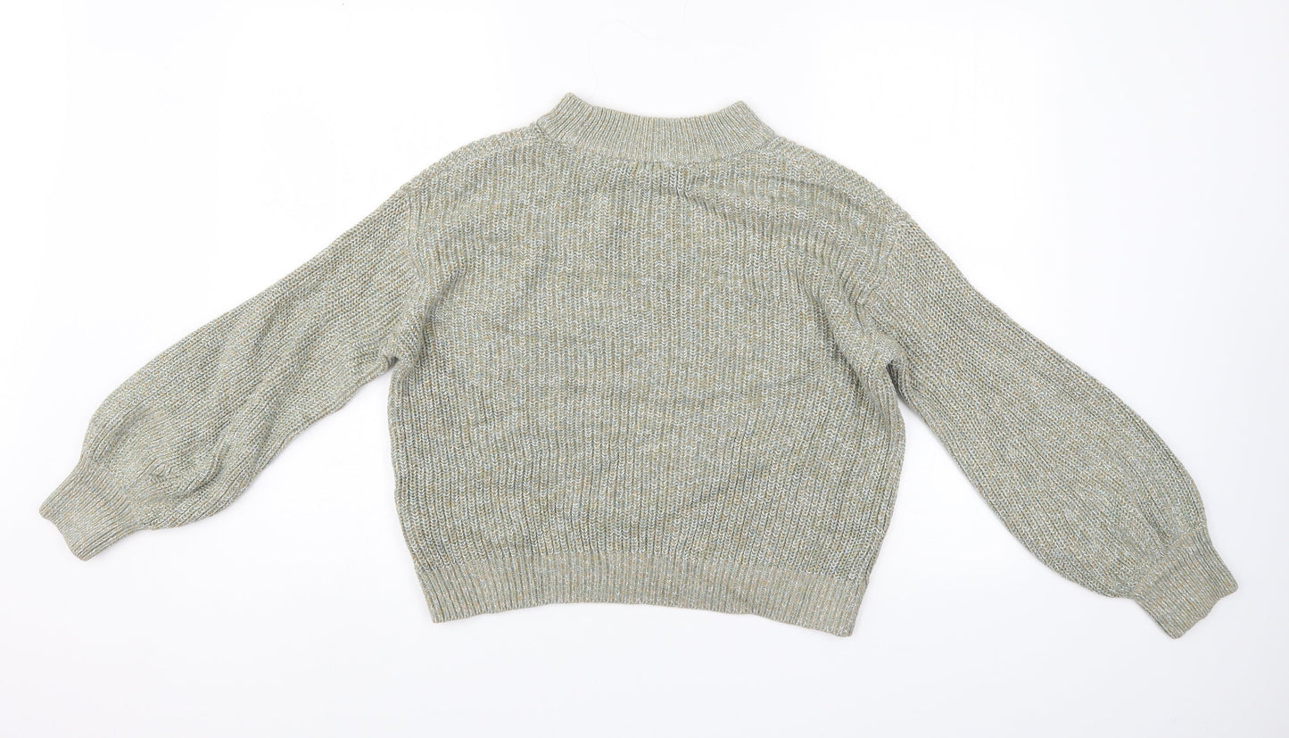 Womens UK Size M H&M Green Henley Jumper