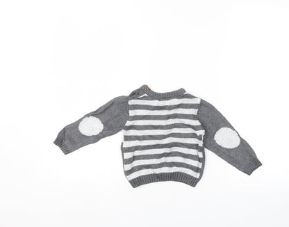 Boboli Boys Grey   Pullover Jumper Size 9-12 Months