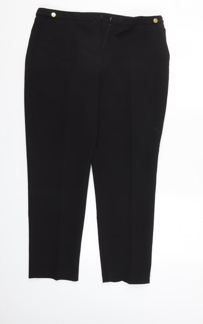 M&Co Womens Black   Trousers  Size 14 L27 in