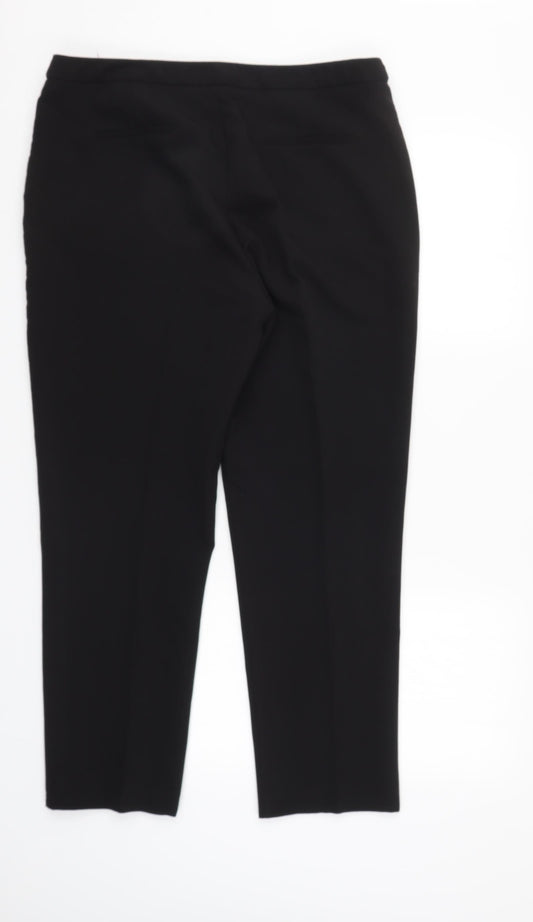 M&Co Womens Black   Trousers  Size 14 L27 in
