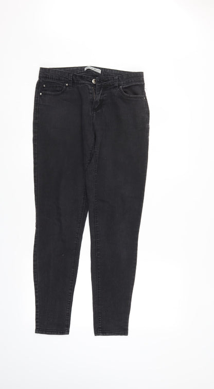 Denim & Co. Womens Black  Denim Straight Jeans Size 10 L30 in
