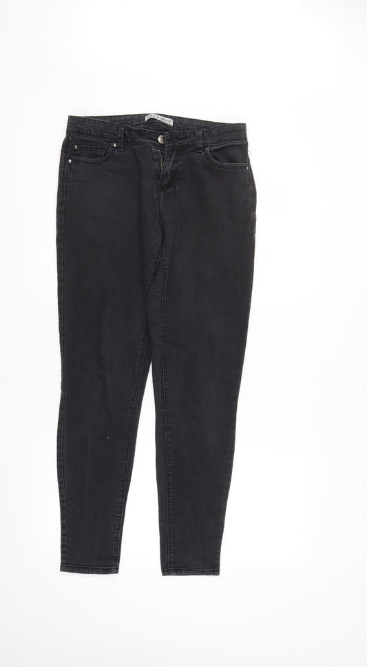 Denim & Co. Womens Black  Denim Straight Jeans Size 10 L30 in