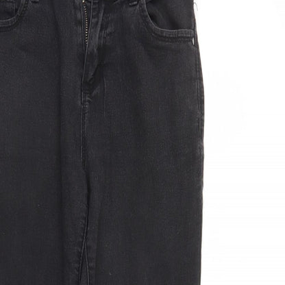 Denim & Co. Womens Black  Denim Straight Jeans Size 10 L30 in