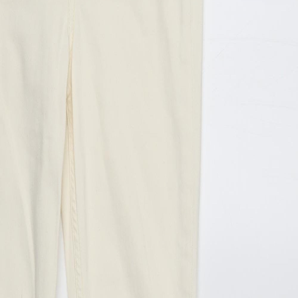 Denim & Co. Womens Ivory  Denim Straight Jeans Size 6 L31 in