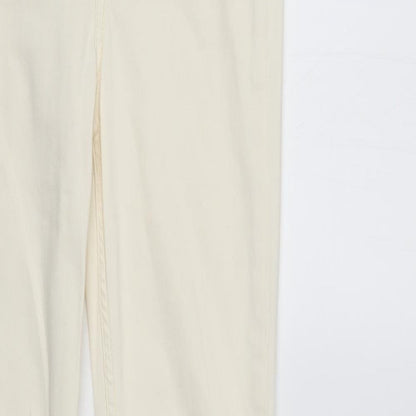 Denim & Co. Womens Ivory  Denim Straight Jeans Size 6 L31 in