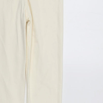 Denim & Co. Womens Ivory  Denim Straight Jeans Size 6 L31 in