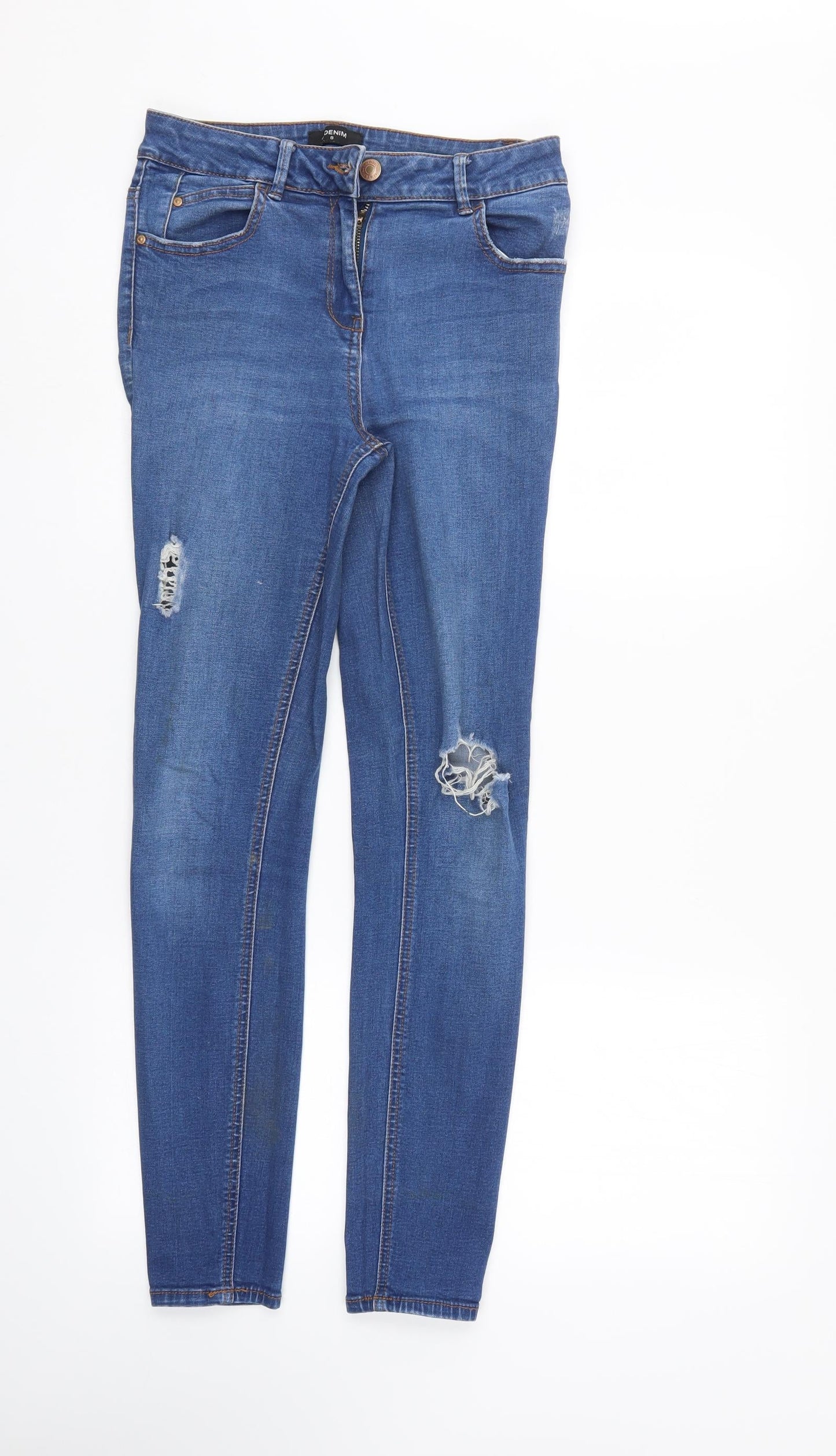 /denim Womens Blue  Denim Tapered Jeans Size 8 L29 in
