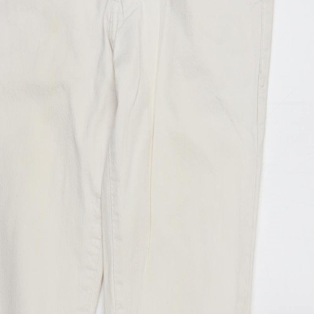 Quiz Womens White  Denim Straight Jeans Size 10 L31 in