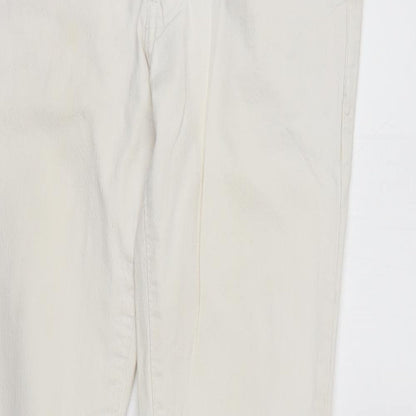Quiz Womens White  Denim Straight Jeans Size 10 L31 in