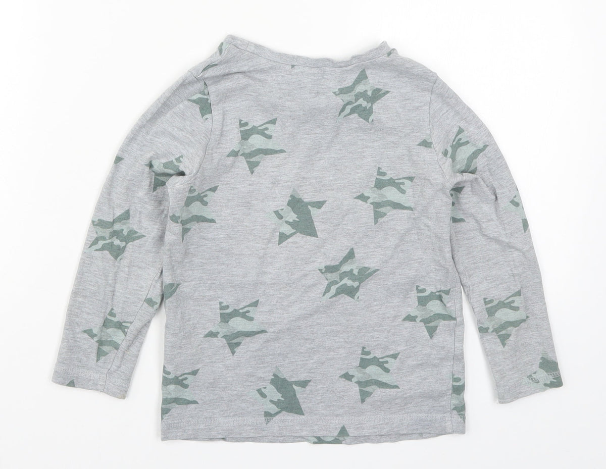 George Boys Grey Solid   Pyjama Top Size 4-5 Years  - Stars