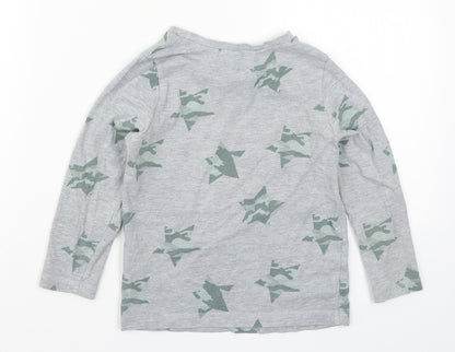 George Boys Grey Solid   Pyjama Top Size 4-5 Years  - Stars