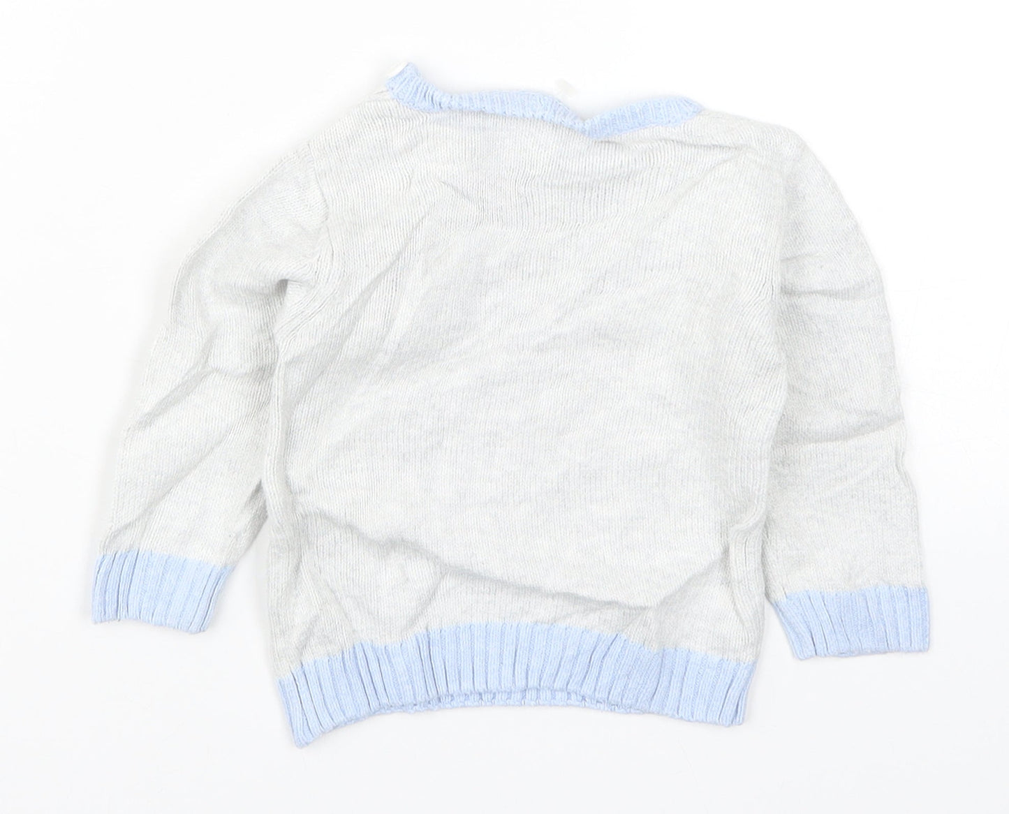 TU Boys Grey  Knit Pullover Jumper Size 6-9 Months  - Bear
