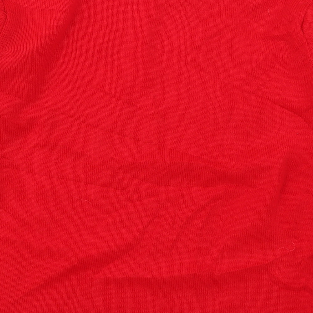 Jan Eva Womens Red  Knit Pullover Jumper Size M