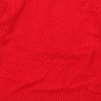 Jan Eva Womens Red  Knit Pullover Jumper Size M