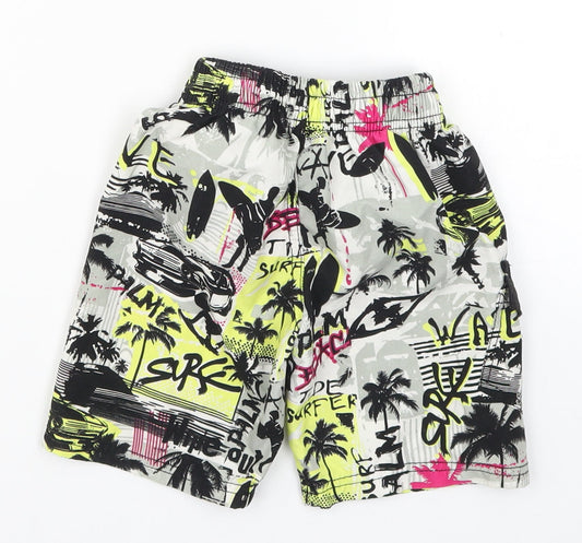 Rebel Surf Boys Multicoloured Geometric Sweat Shorts Size 3-4 Years - Graphic Beach Palm Surf