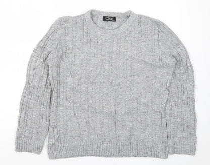 Womens UK Size M CHIC Grey Pullover Jumper