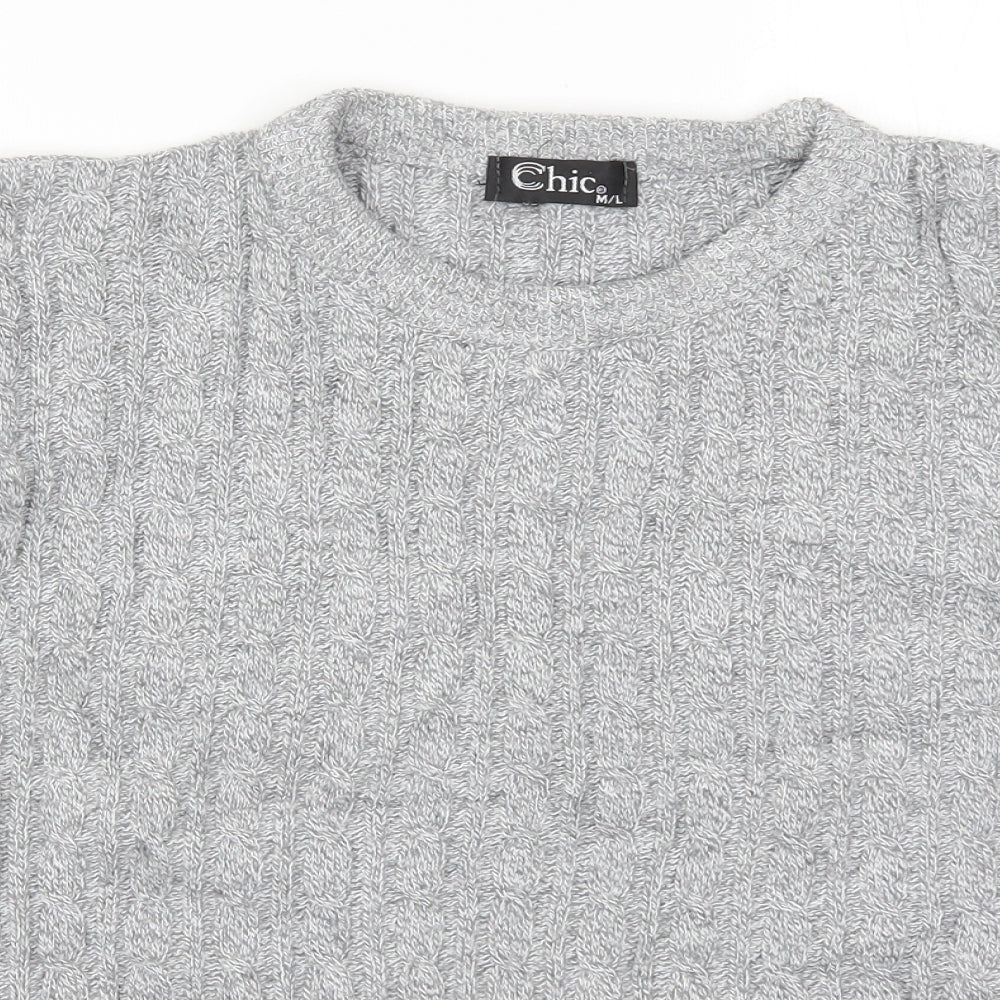 Womens UK Size M CHIC Grey Pullover Jumper