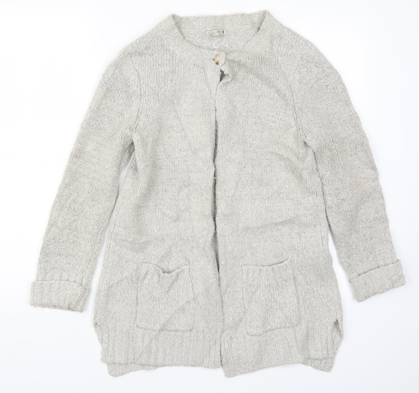Womens UK Size 10 M&Co Beige Cardigan Jumper
