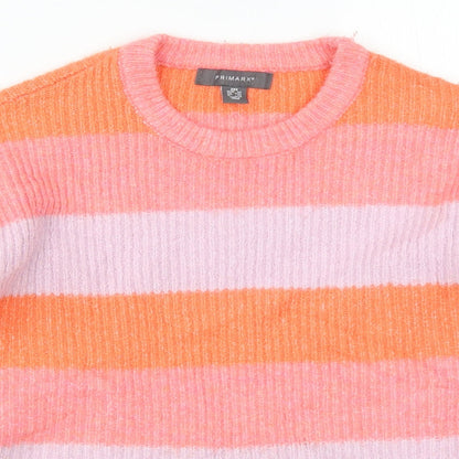 Primark Womens Pink Striped Knit Pullover Jumper Size 4
