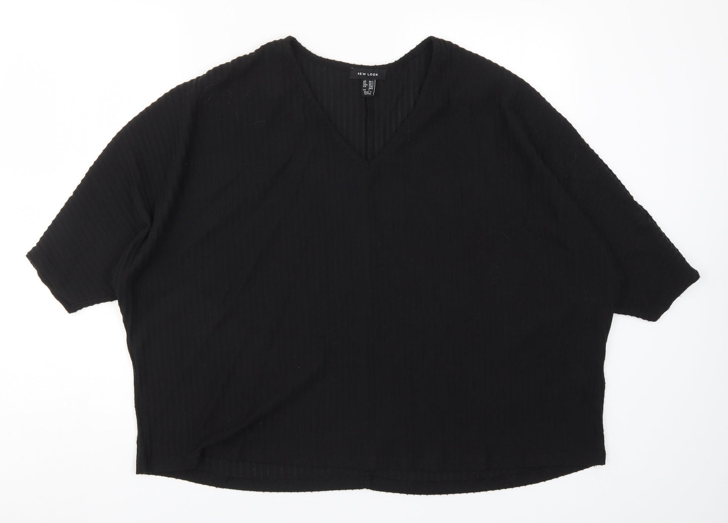 Womens UK Size M New Look Black Basic T-Shirt