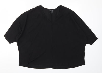 Womens UK Size M New Look Black Basic T-Shirt