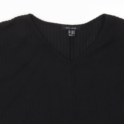 Womens UK Size M New Look Black Basic T-Shirt