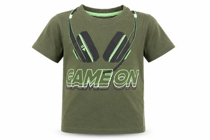 Bullabaloo Boys Green   Basic T-Shirt Size 7-8 Years  - Game On