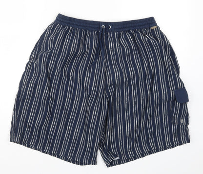 Preworn Mens Blue Striped  Athletic Shorts Size 29