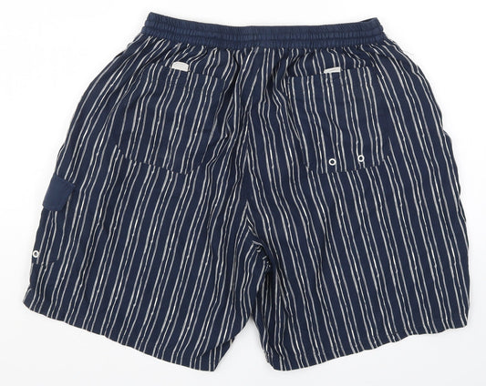 Preworn Mens Blue Striped  Athletic Shorts Size 29