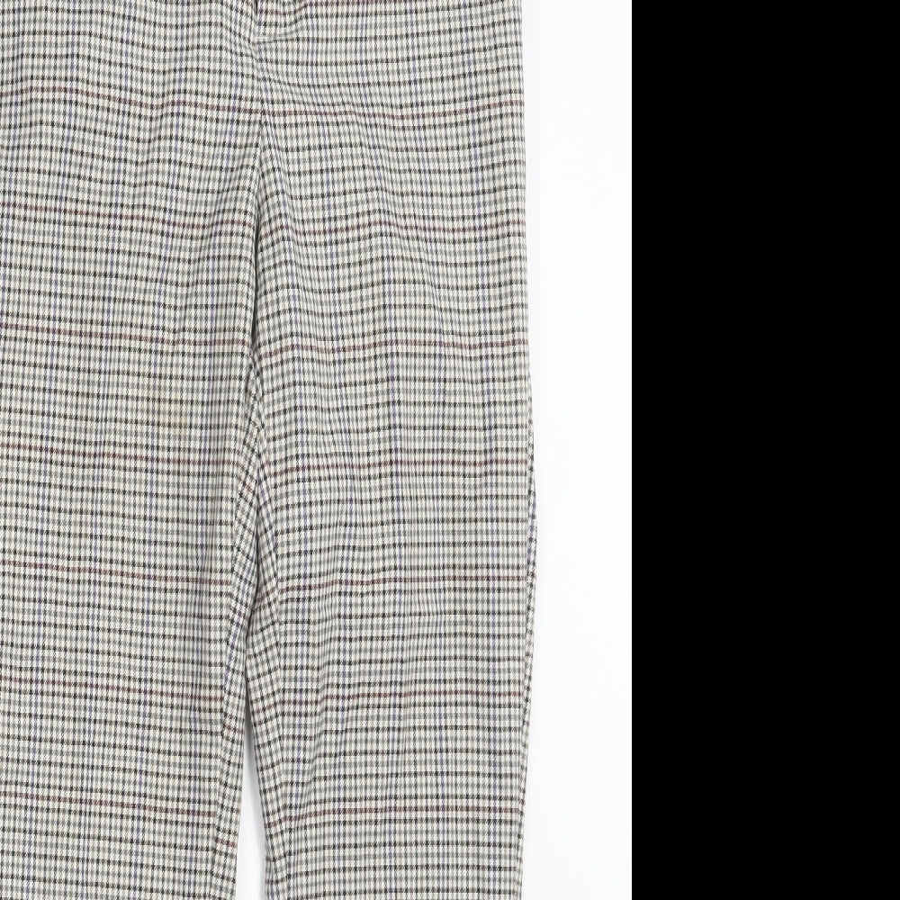 Stradivarius Womens Black Houndstooth  Trousers  Size XS L25.5 in
