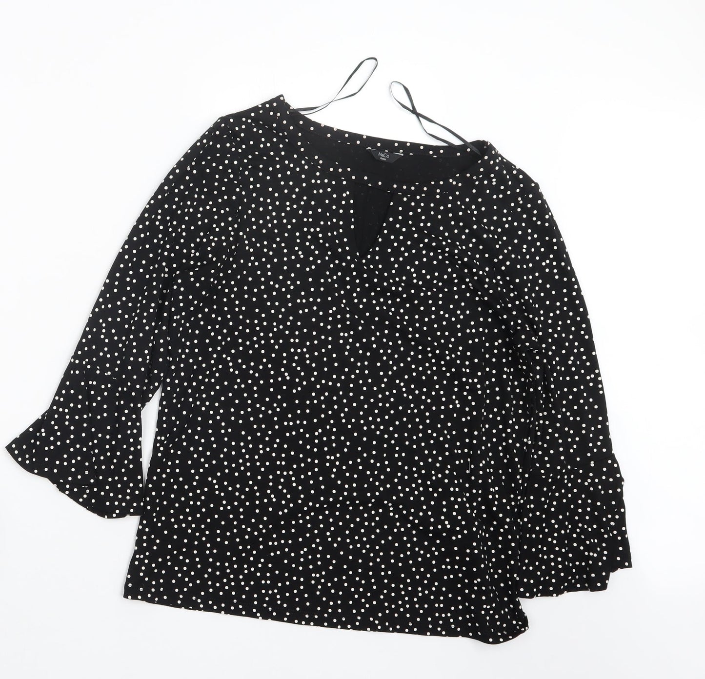 Womens UK Size 10 M&Co Black Basic Blouse