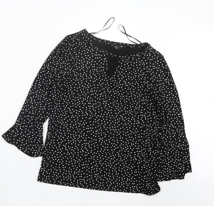 Womens UK Size 10 M&Co Black Basic Blouse