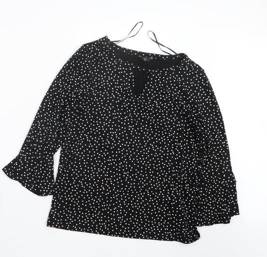 Womens UK Size 10 M&Co Black Basic Blouse