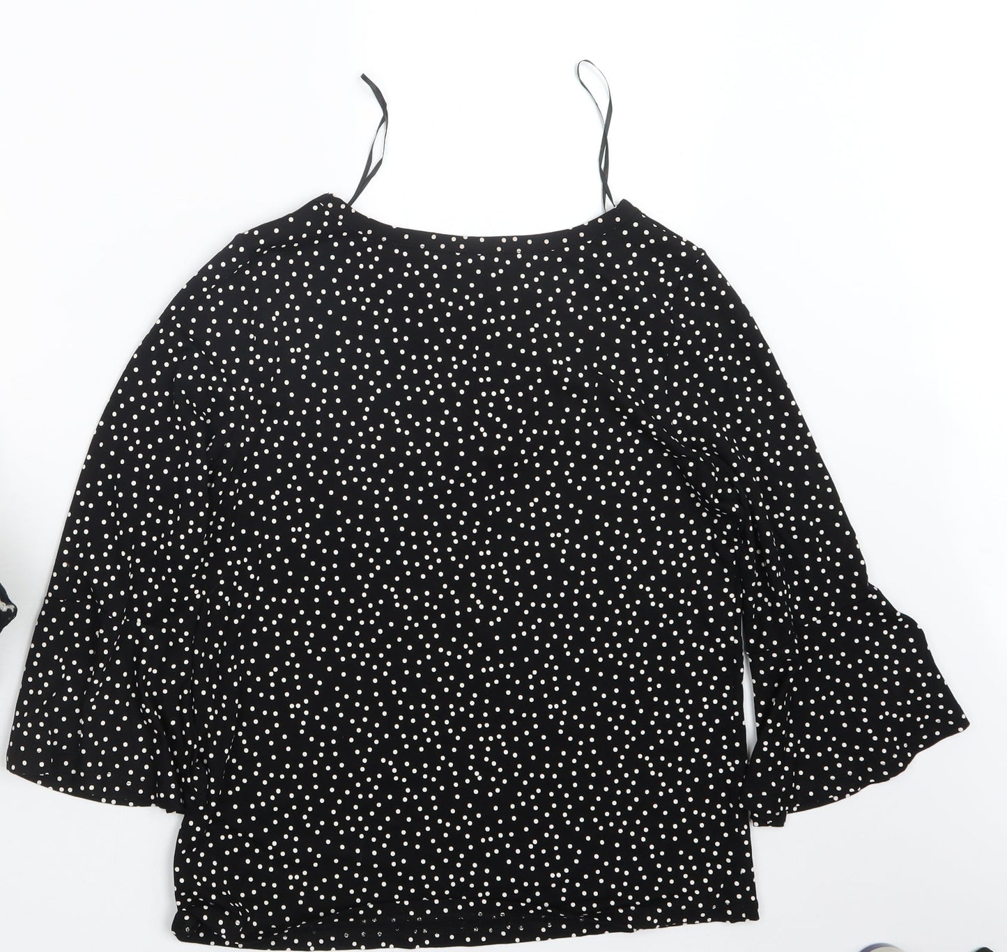 Womens UK Size 10 M&Co Black Basic Blouse