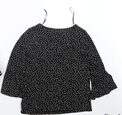 Womens UK Size 10 M&Co Black Basic Blouse