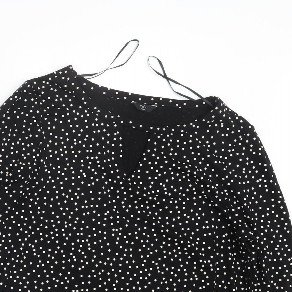 Womens UK Size 10 M&Co Black Basic Blouse
