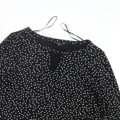 Womens UK Size 10 M&Co Black Basic Blouse