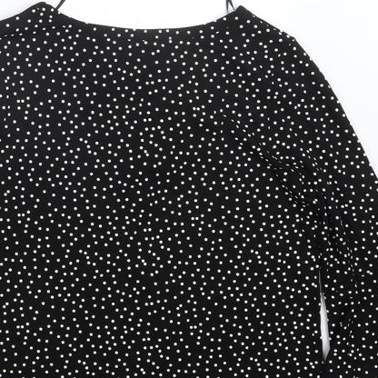 Womens UK Size 10 M&Co Black Basic Blouse