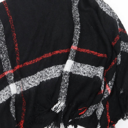 b. you Womens Black Check Knit Cape Jumper One Size