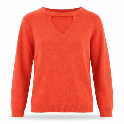 Womens UK Size L Papaya Orange Pullover Jumper