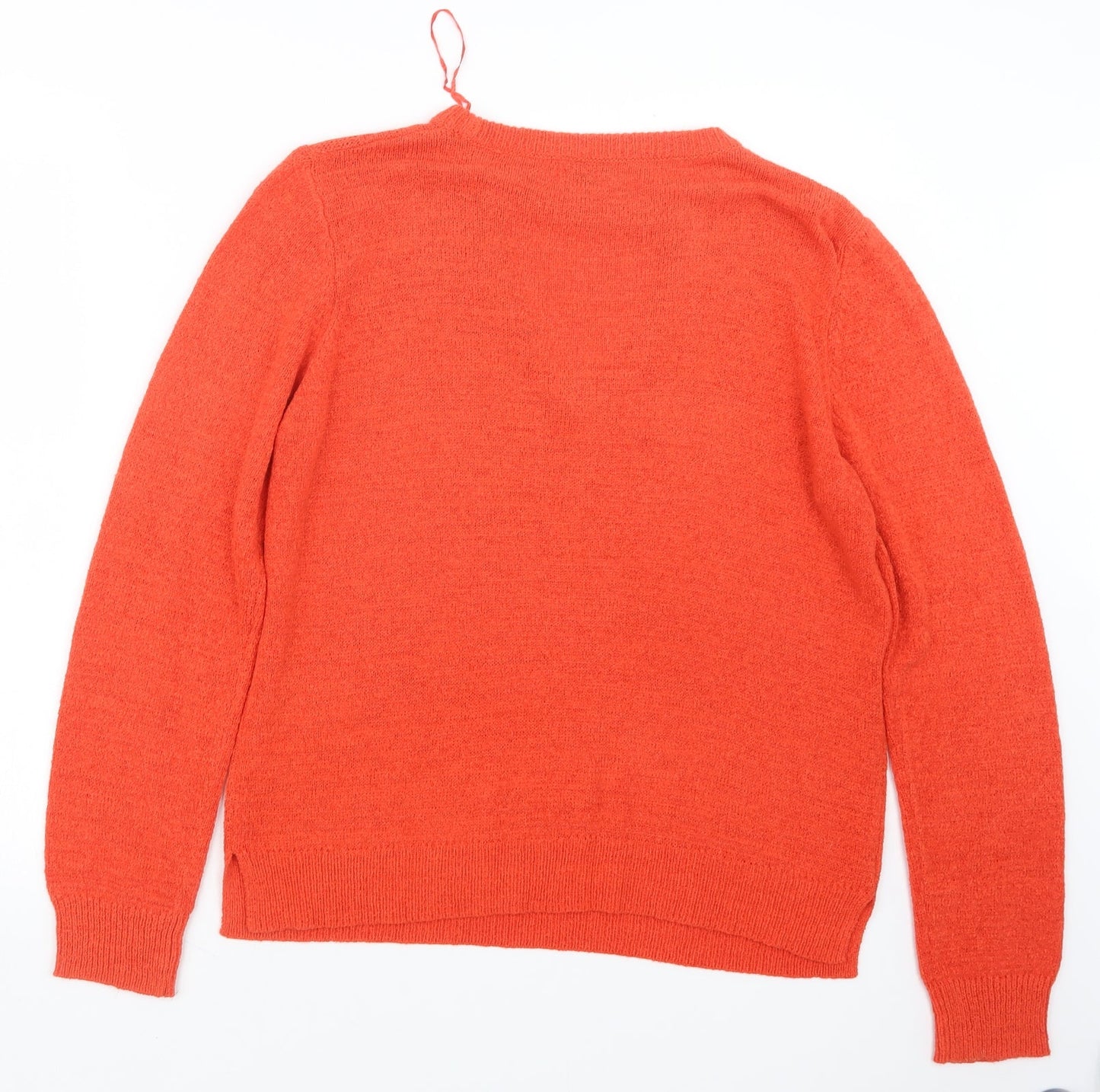 Womens UK Size L Papaya Orange Pullover Jumper
