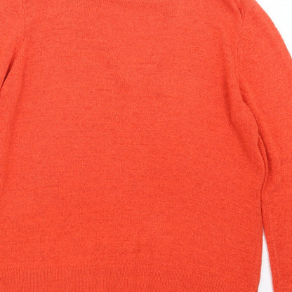 Womens UK Size L Papaya Orange Pullover Jumper